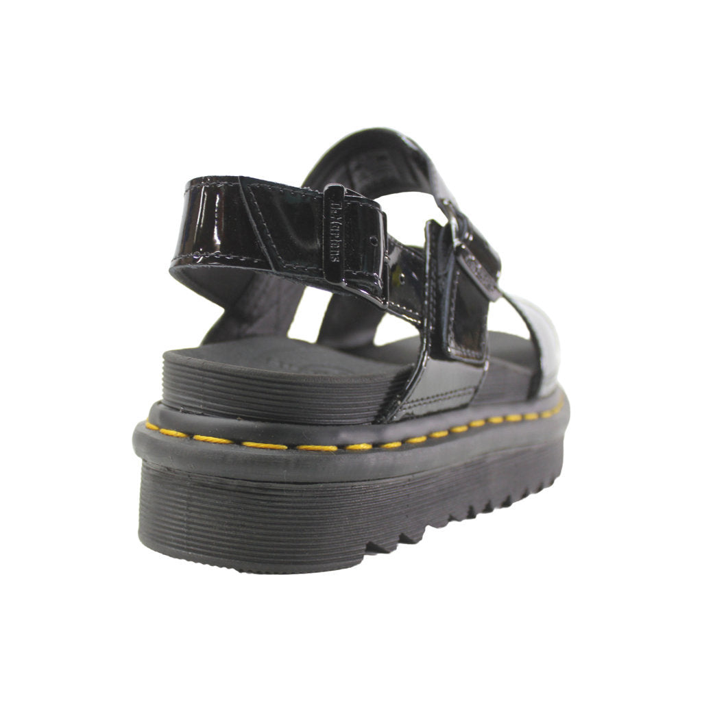 Voss Black Patent Lamper Sandals - UK 5