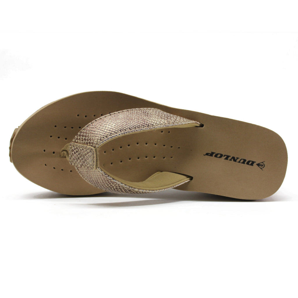 Dunlop Womens DLP585 Textile Beige Gold Sandals