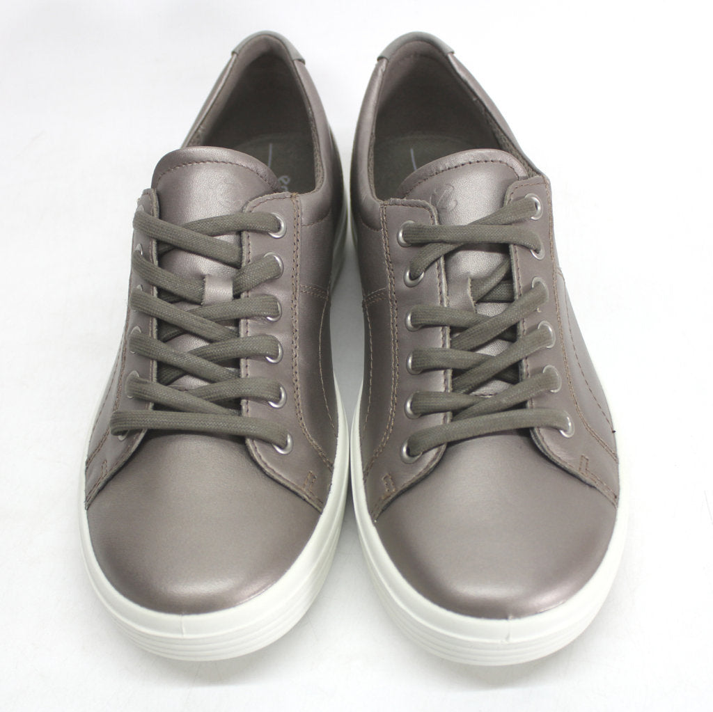 Ecco Soft Classic Womens Trainers Stone Metallic Warm Grey - UK 6.5-7